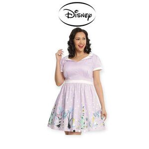 Hot Topic Retro Disney Alice In Wonderland lavender Collared Dress size M